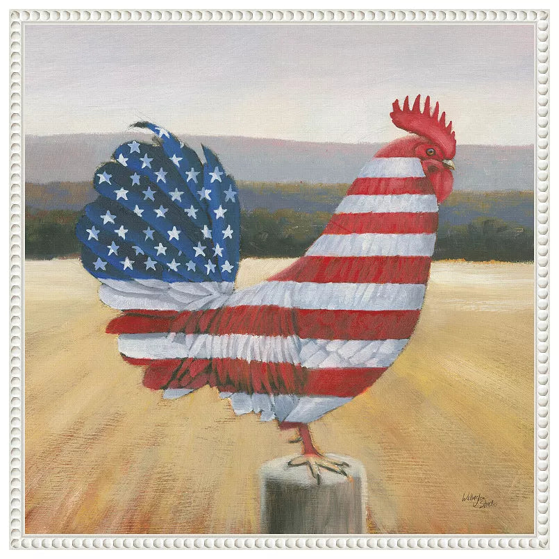 American Rooster By Wellington Studio Framed Canvas Wall Art Print