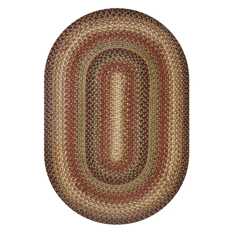 Homespice Décor Jute Braided Rug Reversible Premium Brown/Beige/Red/Green Rug